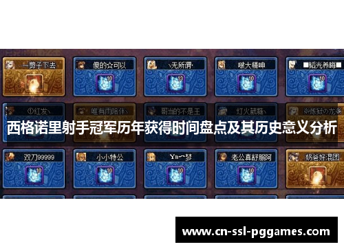 西格诺里射手冠军历年获得时间盘点及其历史意义分析